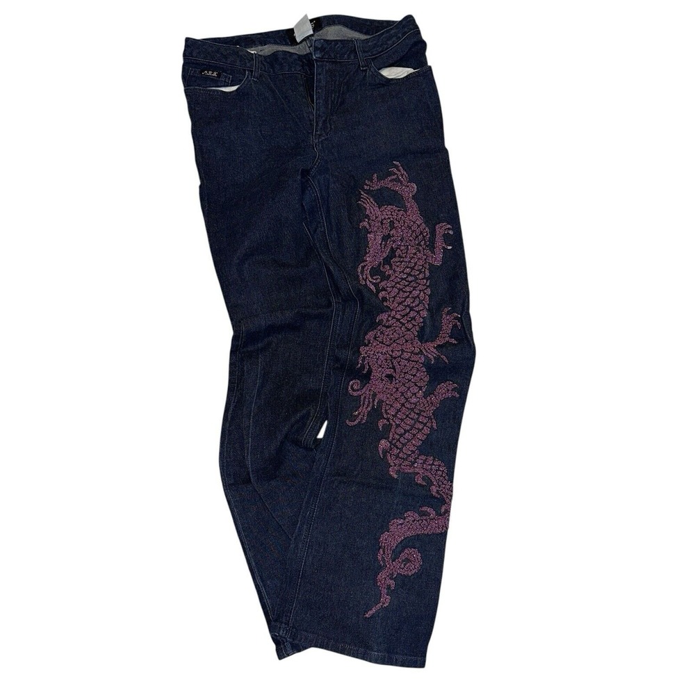 Allen Schwartz Jeans Rare Beaded Dragon Design
